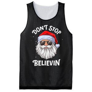 DonT Stop Believin Santa Funny Christmas Teens Gifts Mesh Reversible Basketball Jersey Tank