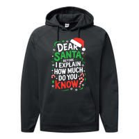 Dear Santa Before I Explain How Much Do You Know Xmas Performance Fleece Hoodie