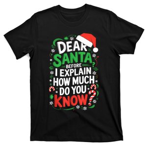 Dear Santa Before I Explain How Much Do You Know Xmas T-Shirt