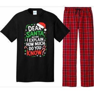 Dear Santa Before I Explain How Much Do You Know Xmas Pajama Set