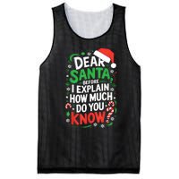 Dear Santa Before I Explain How Much Do You Know Xmas Mesh Reversible Basketball Jersey Tank