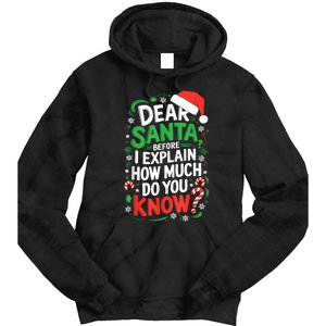 Dear Santa Before I Explain How Much Do You Know Xmas Tie Dye Hoodie