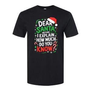 Dear Santa Before I Explain How Much Do You Know Xmas Softstyle CVC T-Shirt