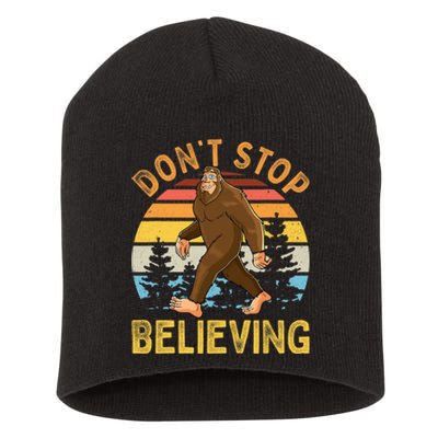 Dont Stop Believing Funny BigFoot Men Women Kids Short Acrylic Beanie