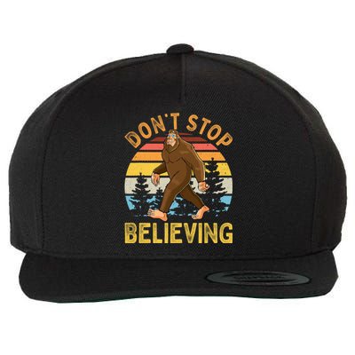 Dont Stop Believing Funny BigFoot Men Women Kids Wool Snapback Cap