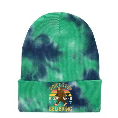 Dont Stop Believing Funny BigFoot Men Women Kids Tie Dye 12in Knit Beanie