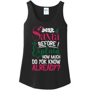 Dear Santa Before I Explain How Much Do You Know Already Ladies Essential Tank