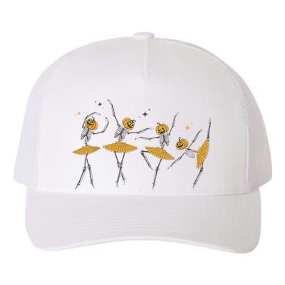 Dancing Skeleton Ballerina Ballet Dance Halloween Women Girl Yupoong Adult 5-Panel Trucker Hat