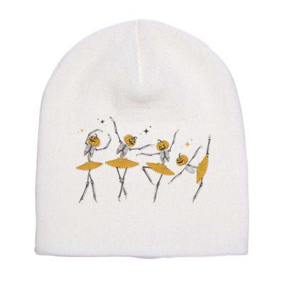 Dancing Skeleton Ballerina Ballet Dance Halloween Women Girl Short Acrylic Beanie