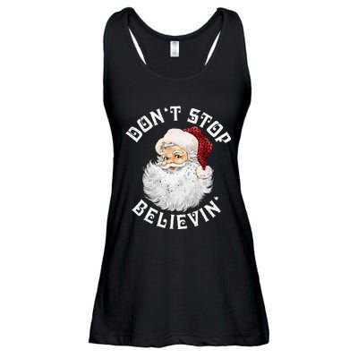 Don't Stop Believin Christmas Santa Pajamas Xmas Ladies Essential Flowy Tank