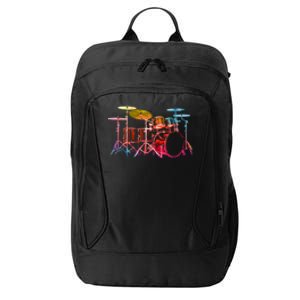 Drum Set (Bold Digital Colors) City Backpack