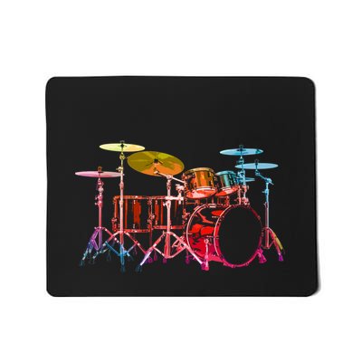 Drum Set (Bold Digital Colors) Mousepad