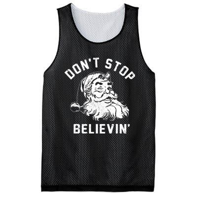 Dont Stops Believing Funny Santa Xmas Vibe Christmas Lover Mesh Reversible Basketball Jersey Tank