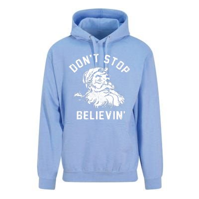 Dont Stops Believing Funny Santa Xmas Vibe Christmas Lover Unisex Surf Hoodie