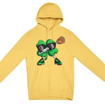 Dabbing Shamrock Baseball, St Patricks Day Premium Pullover Hoodie