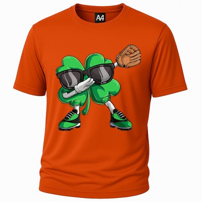 Dabbing Shamrock Baseball, St Patricks Day Cooling Performance Crew T-Shirt