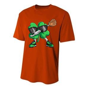 Dabbing Shamrock Baseball, St Patricks Day Performance Sprint T-Shirt