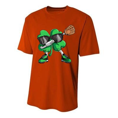 Dabbing Shamrock Baseball, St Patricks Day Performance Sprint T-Shirt