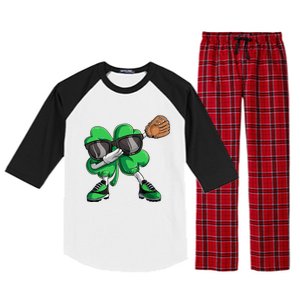 Dabbing Shamrock Baseball, St Patricks Day Raglan Sleeve Pajama Set