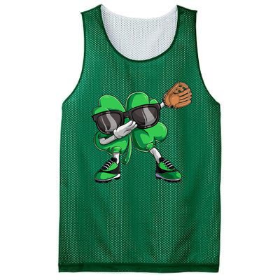 Dabbing Shamrock Baseball, St Patricks Day Mesh Reversible Basketball Jersey Tank