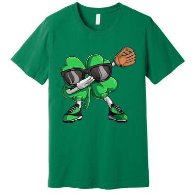 Dabbing Shamrock Baseball, St Patricks Day Premium T-Shirt