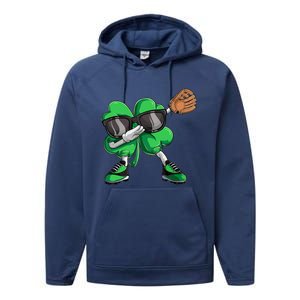 Dabbing Shamrock Baseball, St Patricks Day Performance Fleece Hoodie