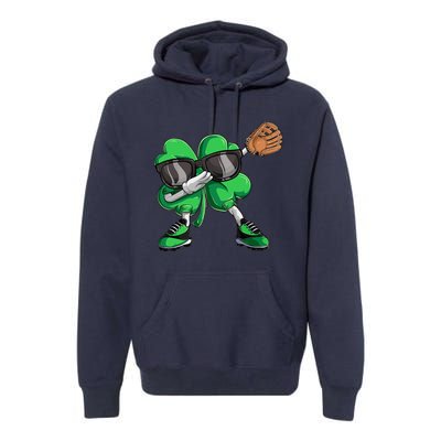 Dabbing Shamrock Baseball, St Patricks Day Premium Hoodie