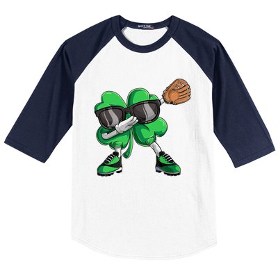 Dabbing Shamrock Baseball, St Patricks Day Baseball Sleeve Shirt