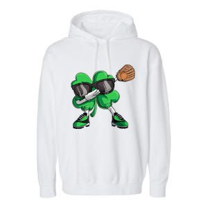 Dabbing Shamrock Baseball, St Patricks Day Garment-Dyed Fleece Hoodie