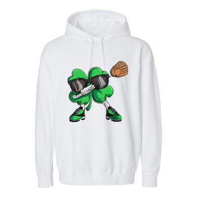 Dabbing Shamrock Baseball, St Patricks Day Garment-Dyed Fleece Hoodie