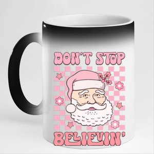 DonT Stop Believin Santa Illustration 11oz Black Color Changing Mug