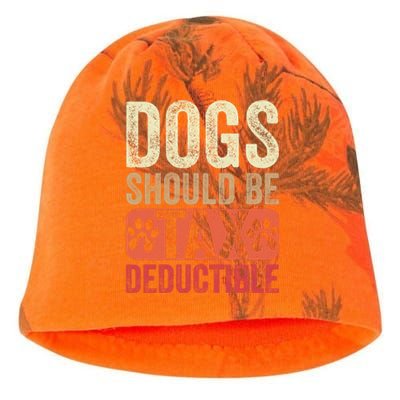 Dogs Should Be Tax Deductible Dog Lovers Owners Retro Funny Kati - Camo Knit Beanie