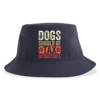 Dogs Should Be Tax Deductible Dog Lovers Owners Retro Funny Sustainable Bucket Hat