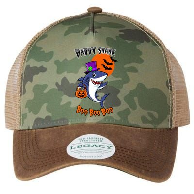 Daddy Shark Boo Boo Boo Funny Family Shark Halloween Legacy Tie Dye Trucker Hat