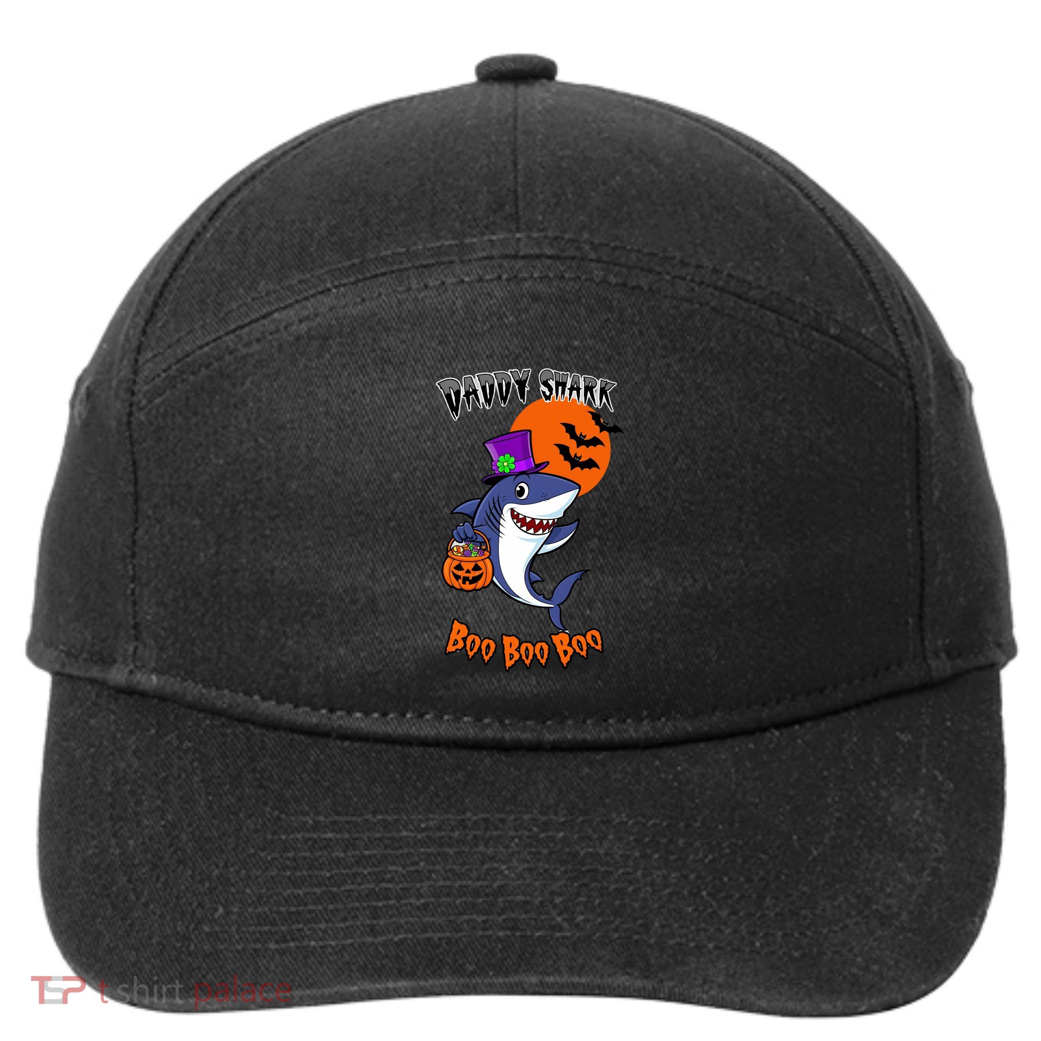 Daddy Shark Boo Boo Boo Funny Family Shark Halloween 7-Panel Snapback Hat