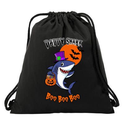 Daddy Shark Boo Boo Boo Funny Family Shark Halloween Drawstring Bag