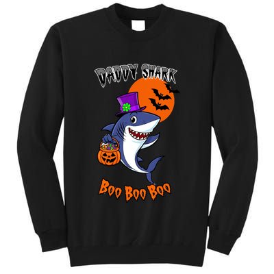 Daddy Shark Boo Boo Boo Funny Family Shark Halloween Tall Sweatshirt