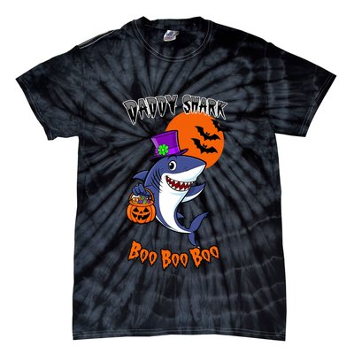 Daddy Shark Boo Boo Boo Funny Family Shark Halloween Tie-Dye T-Shirt