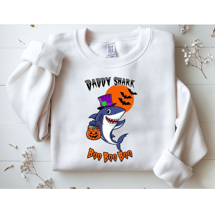 Daddy Shark Boo Boo Boo Funny Family Shark Halloween Sweatshirt
