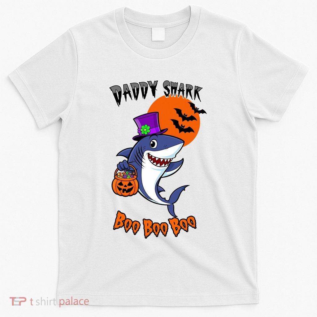 Daddy Shark Boo Boo Boo Funny Family Shark Halloween T-Shirt