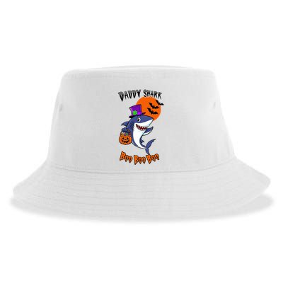 Daddy Shark Boo Boo Boo Funny Family Shark Halloween Sustainable Bucket Hat