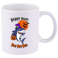 Daddy Shark Boo Boo Boo Funny Family Shark Halloween 11oz C Handle Ceramic Mug