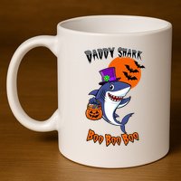 Daddy Shark Boo Boo Boo Funny Family Shark Halloween 11oz C Handle Ceramic Mug
