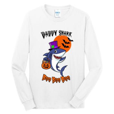 Daddy Shark Boo Boo Boo Funny Family Shark Halloween Tall Long Sleeve T-Shirt