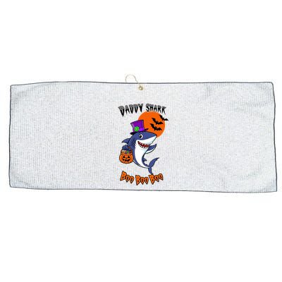 Daddy Shark Boo Boo Boo Funny Family Shark Halloween Large Microfiber Waffle Golf Towel