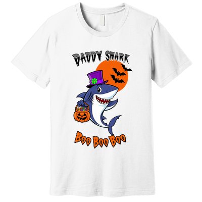 Daddy Shark Boo Boo Boo Funny Family Shark Halloween Premium T-Shirt