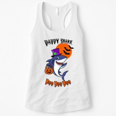 Daddy Shark Boo Boo Boo Funny Family Shark Halloween Womens Tank Top