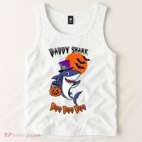 Daddy Shark Boo Boo Boo Funny Family Shark Halloween Tank Top
