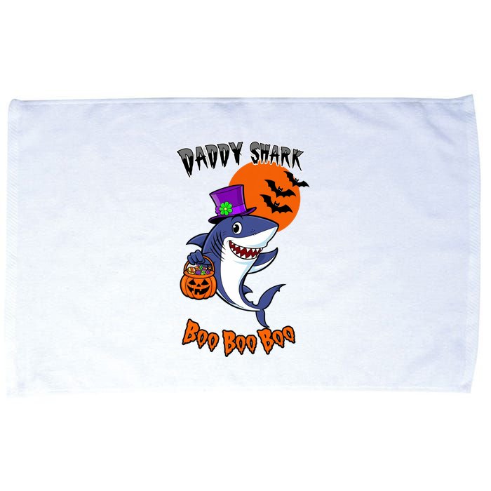 Daddy Shark Boo Boo Boo Funny Family Shark Halloween Microfiber Hand Towel