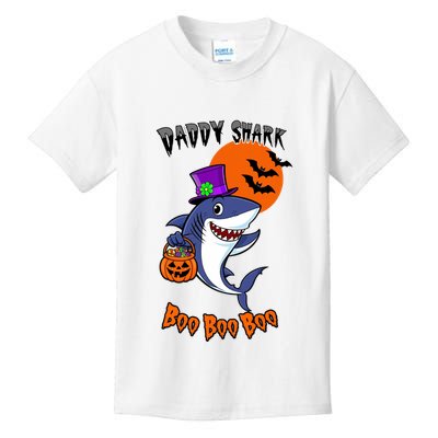 Daddy Shark Boo Boo Boo Funny Family Shark Halloween Kids T-Shirt